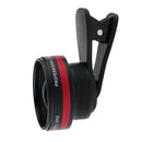 Universal 2 in1 Clip-on Optical Glass No Distortion HD 2X Wide-angle Lens for Mobile Phone Red+Black