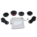 2 in 1 0.6X Wide Angle + 15X Macro Lens for iPhone 5S 6S 7 Samsung Galaxy S6 S5 Black+Red