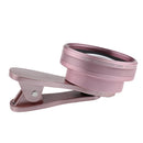2 in 1 No Distortion 0.6X HD Wide Angle + 15x Macro Multi-Layer Coating Lens for Mobile Phone Rose Gold