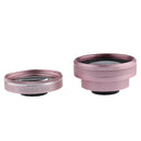 2 in 1 No Distortion 0.6X HD Wide Angle + 15x Macro Multi-Layer Coating Lens for Mobile Phone Rose Gold
