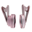 2 in 1 No Distortion 0.6X HD Wide Angle + 15x Macro Multi-Layer Coating Lens for Mobile Phone Rose Gold