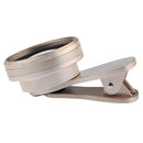 2 in 1 No Distortion 0.6X HD Wide Angle + 15x Macro Multi-Layer Coating Lens for Mobile Phone Gold