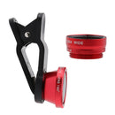 3 in 1 Magnetic 180Â° Fisheye Lens+0.65X Wide Angle+Macro Camera Lens for Phone Red