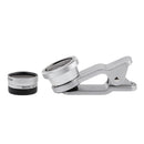 3 in 1 Clip on Fisheye Wide Angle Macro Lens for iPhone 5 6 6S 7 Samsung Galaxy S6 S5 Silver