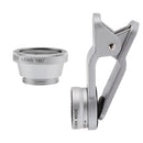 3 in 1 Clip on Fisheye Wide Angle Macro Lens for iPhone 5 6 6S 7 Samsung Galaxy S6 S5 Silver