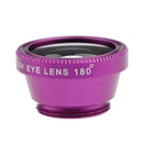 3in1 Macro+Wide Angle+Fisheye+Clip+Carrying Bag Camera Photo lens for iPhone Sumsung Purple