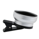 2 in 1 Camera Lens Kit 0.45X Wide Angle+10X Macro Lens Clip-On Silver