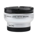 2 in 1 Camera Lens Kit 0.45X Wide Angle+10X Macro Lens Clip-On Silver