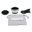 2 in 1 Camera Lens Kit 0.45X Wide Angle+10X Macro Lens Clip-On Silver