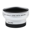 2 in 1 Camera Lens Kit 0.45X Wide Angle+10X Macro Lens Clip-On Silver
