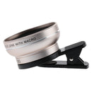 2 in 1 Camera Lens Kit 0.45X Wide Angle+10X Macro Lens Clip-On Gold