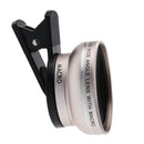 2 in 1 Camera Lens Kit 0.45X Wide Angle+10X Macro Lens Clip-On Gold