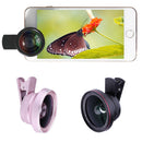 Portable Super 2 In 1 0.6X Wide-angle 10X Macro Mobile Phone Lens with Clip Black