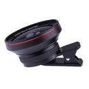 Portable Super 2 In 1 0.6X Wide-angle 10X Macro Mobile Phone Lens with Clip Black