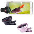 Portable Super 2 In 1 0.6X Wide-angle 10X Macro Mobile Phone Lens with Clip Black