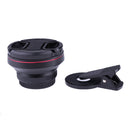 Portable Super 2 In 1 0.6X Wide-angle 10X Macro Mobile Phone Lens with Clip Black
