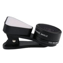 Lens Kit 0.36X Wide Angle Lens+15x Macro Lens+Fill Light for Mobile Phone Black