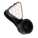 Lens Kit 0.36X Wide Angle Lens+15x Macro Lens+Fill Light for Mobile Phone Black