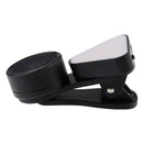 Lens Kit 0.36X Wide Angle Lens+15x Macro Lens+Fill Light for Mobile Phone Black