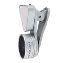 Lens Kit 0.36X Wide Angle Lens+15x Macro Lens+Fill Light for Mobile Phone Silver