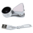 Lens Kit 0.36X Wide Angle Lens+15x Macro Lens+Fill Light for Mobile Phone Silver