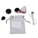 Lens Kit 0.36X Wide Angle Lens+15x Macro Lens+Fill Light for Mobile Phone Rose Gold