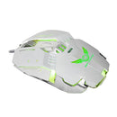 Adjustable 3200DPI Breathing LED Light Programming Gamer Mouse for PC Laptop White