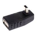 Portable Mini 5-pin USB Male to USB 2.0 Female OTG Up Angle Extension Adapter for GPS MP3 MP4