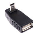 Portable Mini 5-pin USB Male to USB 2.0 Female OTG Right Down Extension Adapter for GPS MP3 MP4