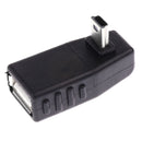 Portable Mini 5-pin USB Male to USB 2.0 Female OTG Right Down Extension Adapter for GPS MP3 MP4
