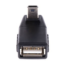 Portable Mini 5-pin USB Male to USB 2.0 Female OTG Right Down Extension Adapter for GPS MP3 MP4