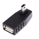 Portable Mini 5-pin USB Male to USB 2.0 Female OTG Right Angle Extension Adapter for GPS MP3 MP4