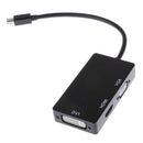 3In1 DP Male to VGA DVI HDMI Female Converter Adapter Cable For MacBook Black