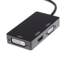 3In1 DP Male to VGA DVI HDMI Female Converter Adapter Cable For MacBook Black