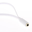 PC Headset to Smartphone Adapter 3.5mm Female to Dual Male Y Splitter Cable White