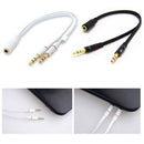 PC Headset to Smartphone Adapter 3.5mm Female to Dual Male Y Splitter Cable White