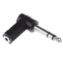 10Piece 90Degree 6.35mm Male To 3.5mm Female Stereo Headphone Audio Adapter