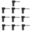 10Piece 90Degree 6.35mm Male To 3.5mm Female Stereo Headphone Audio Adapter