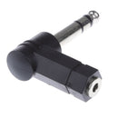 10Piece 90Degree 6.35mm Male To 3.5mm Female Stereo Headphone Audio Adapter