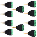 10 Piece 3.5mm (1/8'') Stereo TRRS Jack to AV 4-Screw Terminal Connectors