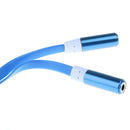3.5mm AUX Audio Stereo Splitter Cable Headphone Adapter Flat Cable 1 Male to 2 Female Blue