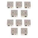 10Pcs Aluminum Heater Block for Makerbot MK7 MK8 V6 3D Printer Hot end 20x20x10mm MK8 Pack of 10