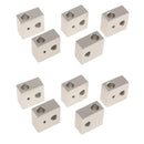 10Pcs Aluminum Heater Block for Makerbot MK7 MK8 V6 3D Printer Hot end 20x20x10mm MK8 Pack of 10