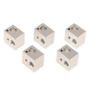 5Piece CNC Aluminum Heater Block For Makerbot 3D Printer 16x16x12mm MK8 for nozzle and nozzle throat