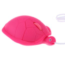 Turtle Shape USB Wired Mouse Optical Mice for PC Laptop Computer Rose Red