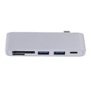 5 in1 USB C Hub 3.0 Type-C Charging Data Sync Card Reader for MacBook Pro