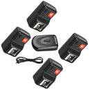 4 Channel Wireless Flash Trigger&4 Receivers&1 Sync Wire Cable for DSLR Camera
