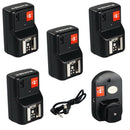 4 Channel Wireless Flash Trigger&4 Receivers&1 Sync Wire Cable for DSLR Camera