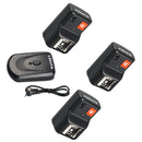 PT-04GY 4 Channels Radio Wireless Remote Flash Trigger+3Receiver for Cameras