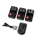 PT-04GY 4 Channels Radio Wireless Remote Flash Trigger+3Receiver for Cameras